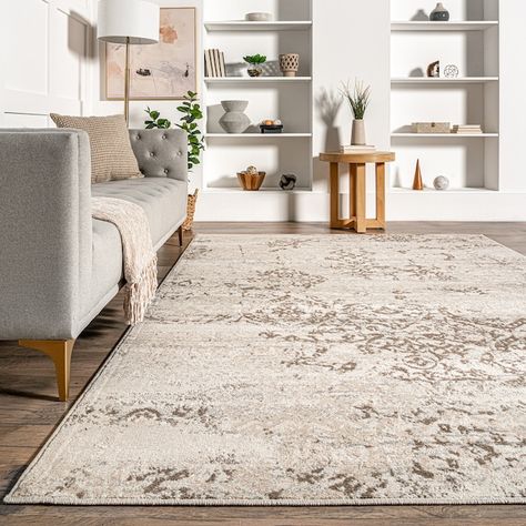 nuLOOM Freja 10 x 14 Beige Indoor Floral/Botanical Area Rug in the Rugs department at Lowes.com Kitchen Beige, Egypt Design, Never Settle For Less, Beige Living Rooms, Floral Area Rug, Area Rug For Living Room, The Missing Piece, Never Settle, Persian Area Rug