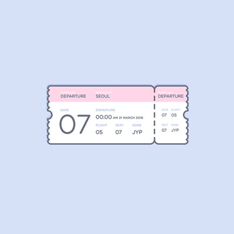 GOT7 Flight Log Departure ticket animation Got7, Seoul, Tumblr