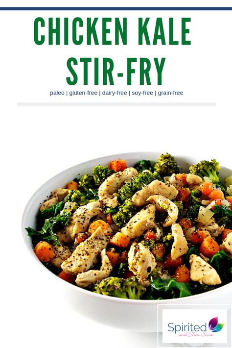 Chicken And Kale Recipes, Easy Paleo Dinner, Kale Stir Fry, Chicken And Kale, Steak Stirfry Recipes, Easy Paleo Dinner Recipes, Meat Ideas, Kale Recipe, Chicken Kale