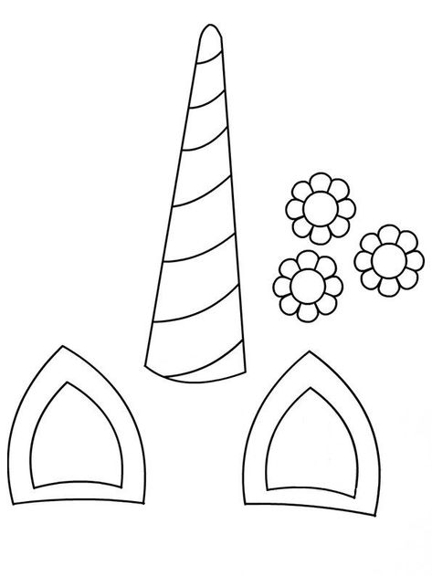 Unicorn Horn Template, Horn Template, Unicorn Template, Unicorn Wreath, Unicorn Ears, Unicorn Themed Birthday Party, Birthday Coloring Pages, Unicorn Balloon, Unicorn Printables