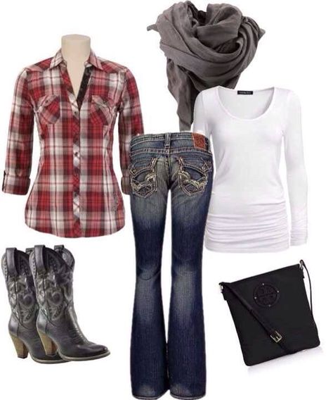 Country outfit. Love the outfit just needs regular boots not heeled boots. Southern Clothes, Homestead Wardrobe, Luke Bryan Concert, Country Clothes, Bota Country, Boots Jeans, Country Style Outfits, Cute Country Outfits, Looks Country