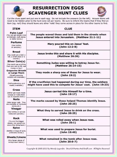 Easter scavenger hunt for this year. There will be chocolate involved as well. Resurrection Eggs, Christ Centered Easter, Easter Scavenger Hunt, Easter Lessons, Easter Sunday School, Scavenger Hunt Clues, Resurrection Day, Bridal Games, Resurrection Sunday