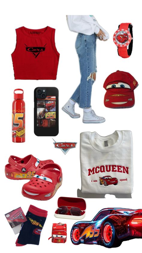 Cars Land Disneyland Outfit, Lightning Mcqueen Outfit, Cars Land Disneyland, Mcqueen Outfit, Disney Outfits Women, Disney Fits, Disneyland Outfits, Lightning Mcqueen, Disney Outfits