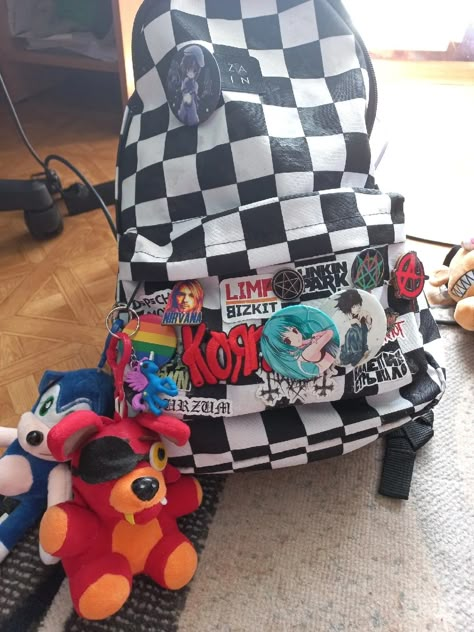 Scenecore Backpack, Emo Backpack, Fnaf Backpack, Scene Kid Room, Scene Backpack, Cool Backpack, Scene Punk, Hello Kitty House, School Bag Essentials