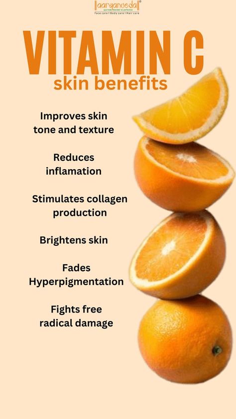 Vitamin C skin benefits Improve Skin Tone, Skin Benefits, Insta Stories, Free Radicals, Face Care, Ayurveda, Vitamin C, Body Care, Vitamins