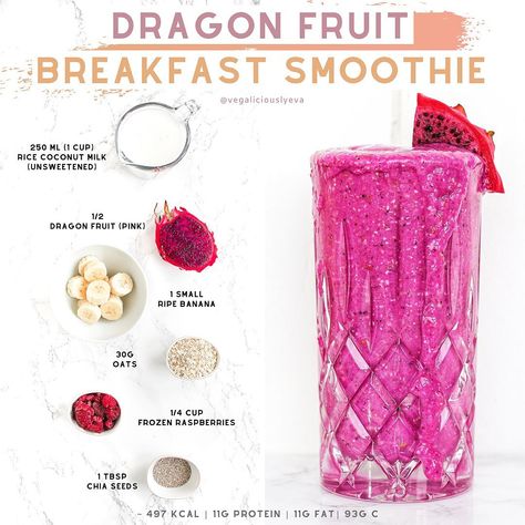 Eva | simple & healthy🌱recipes on Instagram: “👋🏻 Hello dragon 🐉 fruit lovers here’s a smoothie for you💗⠀ ⠀ ⠀ ⠀ 👉🏻You can use the pink version as a color booster if you don’t like the…” Dragon Fruit Smoothie Recipe Healthy, Banana Dragon Fruit Smoothie, Smoothies With Dragon Fruit, Healthy Dragon Fruit Smoothie, Smoothie Dragon Fruit, Pink Dragon Fruit Smoothie, Dragon Fruit Water, Smoothie Recipes Dragon Fruit, Dragon Fruit Juice Recipe