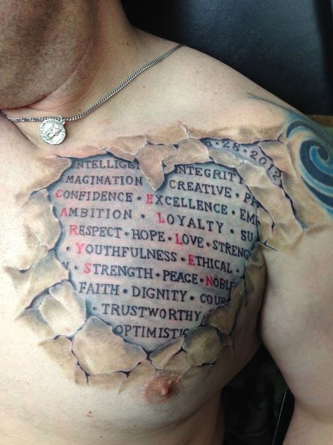 Ripped Heart Tattoo, Torn Tattoo, Torn Skin Tattoo, Under Skin Tattoo, Skin Tear Tattoo, Ripped Skin Tattoo, Teardrop Tattoo, David Justice, Rip Tattoo