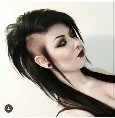 Hair Shaved Sides, Long Hair Shaved Sides, Long Mohawk, Punk Hairstyles, Short Hairstyles Over 50, Gothic Hairstyles, Mohawks, Goth Hair, Punk Hair