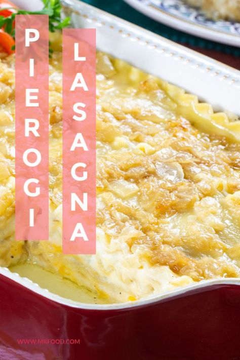 Perogies Lasagna Recipe, Perogie Casserole With Lasagna Noodles, Crockpot Pierogie Lasagna, Perigee Lasagna, Perogies Lasagna, Perogie Lasagna Recipes, Pierogi Casserole Perogie Lasagna, Pierogi Lasagna With Onions, Polish Casserole Recipe