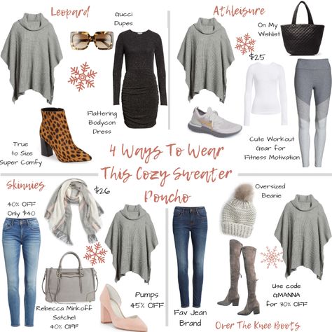 Gray Poncho Outfit Winter, Poncho Styling Ideas, Grey Poncho Outfit, Winter Poncho Outfits, Poncho Outfit Winter, How To Style A Poncho, Poncho Outfit, Poncho Pullover, Grey Poncho