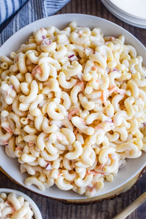 Sweet Macaroni Salad • Dance Around the Kitchen Sweet Macaroni Salad, Sweet Pasta Salads, Dance Around The Kitchen, Suddenly Salad, Easy Macaroni Salad, Sweet Condensed Milk, Pasta Side Dishes, Macaroni Salad Recipe, Cold Pasta