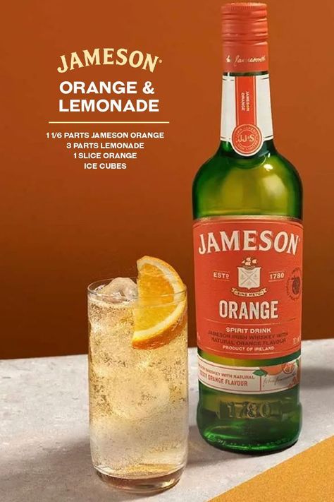 Drinks With Jameson Orange, Jameson Orange Drinks, Orange Jameson Drinks, Jamison Orange Whiskey Drinks, Orange Jameson Cocktails, Jameson Orange Recipes, Jameson Orange Whiskey Drinks, Jameson Orange Cocktails, Jameson Recipes