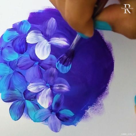 Incredibly Realistic Hydrangeas Painting | art of painting | Incredibly Realistic Hydrangeas Painting | By Colors N Shades-The magical Rendering Painting Of Hydrangeas, How To Paint Hydrangeas, How To Paint Hydrangeas Acrylic, Hydrangea Painting Easy, Realistic Flower Painting, Paint Hydrangeas, Hydrangeas Painting, Painting Hydrangeas, Mom Painting