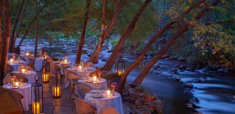 Situated on the banks of Oak Creek in the heart of Sedona, L'Auberge de Sedona is an unmatched luxury Sedona resort, nature spa and award-winning dining. Sedona Resort, Sedona Hotels, Arizona Restaurants, Romantic Restaurant, Waterfront Restaurant, Sedona Az, Arizona Travel, Romantic Places, Sedona Arizona