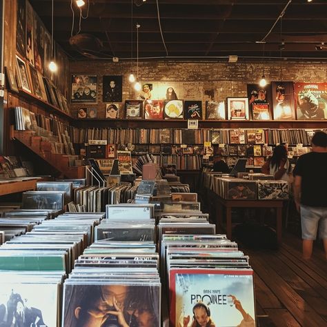 Cozy Record Store: Browse through an eclectic collection of music in a cozy, inviting record store interior. #records #music #store #vinyl #albums #browsing #cozy #ambiance #aiart #aiphoto #stockcake https://ayr.app/l/UQpa Cozy Record Store, Vinyl Albums, Store Image, Cozy Ambiance, Store Interior, Music Store, Step Inside, Record Store, Wooden Shelves