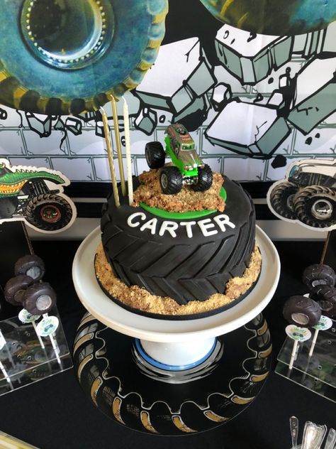 Monster Truck Cupcakes, Tire Cake, Truck Cupcakes, Cupcake Tower, Love Cupcakes, Truck Tyres, Monster Truck, 3rd Birthday, 2nd Birthday