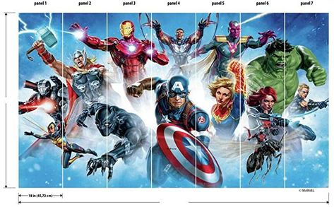 Amazon.com: RoomMates RMK11404M Marvel Adam Ross Peel and Stick Wall Mural - 10.5 ft. x 6 ft. : Everything Else Avengers Wall, Marvel Puzzle, 1500 Piece Jigsaw Puzzles, Avengers Team, Avengers Characters, Buffalo Games, Avengers Art, Sci Fi Anime, Avengers Superheroes