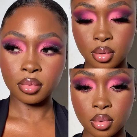 #follow #makeuplooks #makeup #beautyblog #lashes #blogging #blog #blogger Birthday Makeup Looks, Eyeshadow Ideas, Pink Eye Makeup, Cute Eye Makeup, Makeup For Black Skin, Barbie Makeup, Brown Skin Makeup, Glam Makeup Look, Dope Makeup