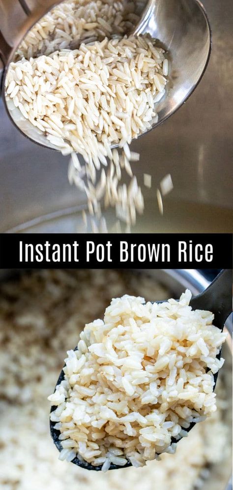 This recipe for Instant Pot Brown Rice makes perfect brown rice every time. Make this easy brown rice recipe in your pressure cooker using chicken broth, vegetable broth, or water. This easy Instant Pot side dish is family dinners. #instantpot #pressurecookerrecipes #instantpothack #brownrice #homemadeinterest Basmati Rice In Instant Pot, Brown Rice Recipes Easy, Rice In Instant Pot, Instant Pot Brown Rice, Baked Sweet Potato Slices, Perfect Brown Rice, Brown Basmati Rice, Short Grain Brown Rice, Basmati Rice Recipes