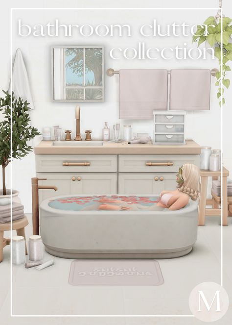 Lotes The Sims 4, Bathroom Clutter, Sims 4 Kitchen, Sims 4 Cas Mods, Mod Furniture, Play Sims 4, Sims 4 Bedroom, Sims 4 Clutter, The Sims 4 Packs