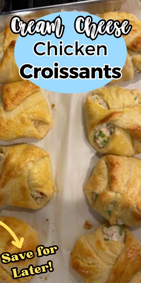 Cream Cheese Chicken Croissants Crescent Rolls And Cream Cheese, Chicken Croissants, Crescent Chicken, Chicken Croissant, Crossant Recipes, Chicken Salad Croissant, Chicken Crescent Rolls, Chicken Crescent, Croissant Roll