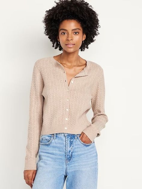 SoSoft Lite Crop Cardigan | Old Navy Navy Cardigan Outfit, Textured Knit Sweater, Fall Cardigans, Navy Cardigan, Crop Cardigan, Cropped Cardigan Sweater, Beige Cardigan, Cable Knit Cardigan, Cardigan Sweaters For Women