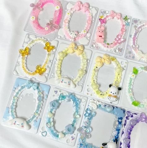 Resin Toploader, Decoden Toploader, Diy Resin Phone Case, Top Decor Ideas, Pc Decoration, Toploader Deco, Decoden Diy, Kpop Diy, Frame Card