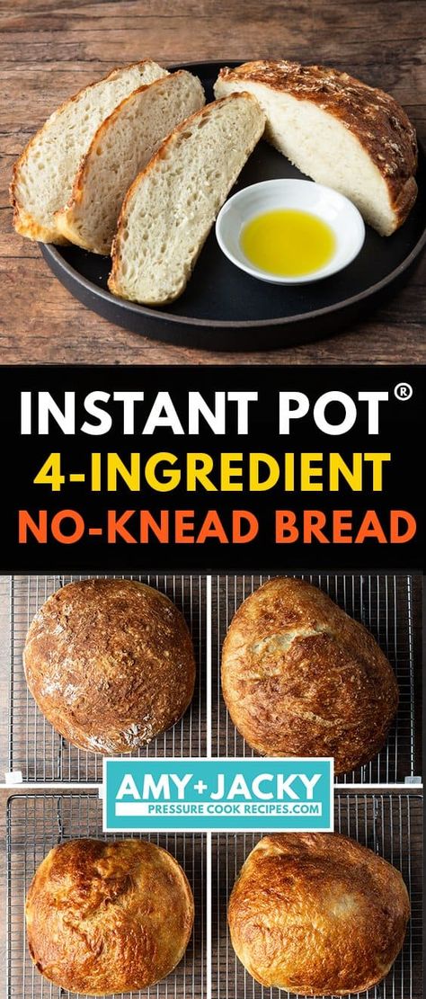 Pressure Cooker Bread, Instant Pot Bread, Crusty Artisan Bread, Pot Bread, Instant Pot Yogurt, Electric Pressure Cooker Recipes, Knead Bread, Best Instant Pot Recipe, No Knead Bread