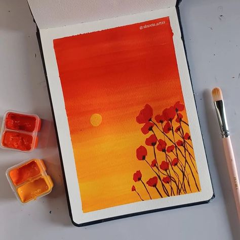 My 30K+ video on youtube! 🥹❤️✨ thankyou for the love 🩷 (link in bio) . . . gouache paints: @miyahimi.in @thoovi.arts sketchbook: @zen_sangam A5 watercolor art journal . . . [gouache painting, artwork, sketchbook painting, sunset painting, gradient gouache painting, blending gouache paints, floral painting] #gouacheart #gouachepainting #sketchbookpainting #sunsetpainting #gradient #blending #floralpainting #easypainting #sunsetpainting #aesthetic #cutepainting #zenartsangam #collabwithzs #s... Painting Blending, Sketchbook Painting, Gouache Paints, Watercolor Art Journal, Painting Sunset, Watercolor Sunset, Gouache Art, Cute Paintings, Sunset Painting