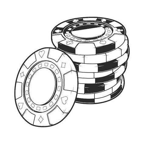 Poker Chip Tattoo Ideas, Poker Chips And Cards Tattoo, Poker Chips Tattoo Design, Poker Chips Tattoo Stencil, Casino Chips Tattoo, Roulette Wheel Drawing, Casino Chips Design, Cards Tattoo Stencil, Poker Chips Drawing