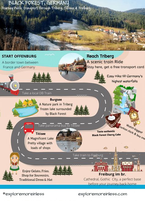 Black Forest Germany Itinerary, Best Of Switzerland, Black Forest Germany, School Art Activities, Scenic Train Rides, Cities In Germany, Visit Germany, Public Transportation, Travel Info