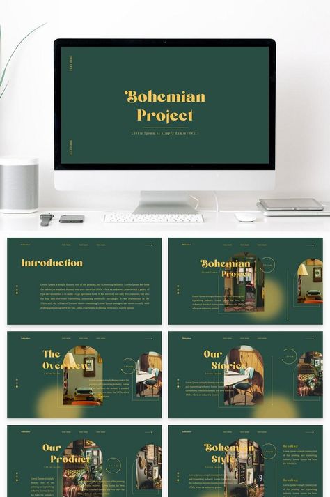 Green Aesthetic Presentation, Free Template Powerpoint Slide Design, Green Ppt Template, Green Powerpoint Template, Graphic Design Green, Green Presentation, Proposal Layout, Project Powerpoint, Green Powerpoint