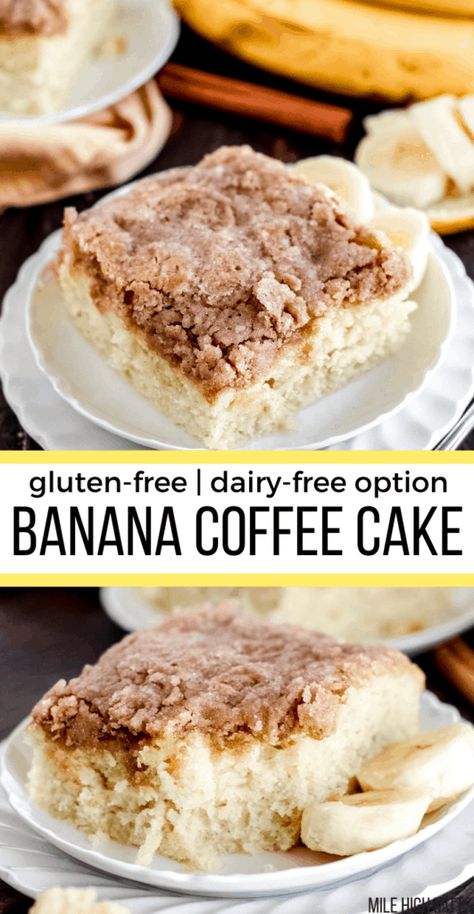 Banana Gf Recipes, Gluten Free Banana Coffee Cake, Vegan Banana Coffee Cake, Overripe Banana Recipes Gluten Free, Vegan Gluten Free Banana Cake, Gluten Free Dairy Free Sugar Free Dessert, Banana Recipes Overripe Gluten Free, Dairy Free Banana Recipes, Gluten Free Breakfast Baked Goods