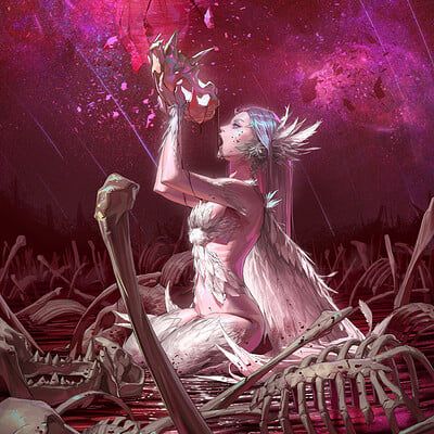 ArtStation - [Sacrifice], sungmoo heo Heaven Art, Pix Art, Alien Concept Art, Dark Art Illustrations, 판타지 아트, Dreamy Art, Fantasy Inspiration, Art Poses, Beautiful Fantasy Art