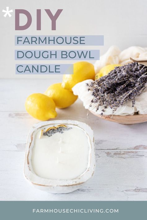 Check out my blog post to learn how you can make this handmade dough bowl candle! There's a ton of farmhouse charm in this three wick candle made with a signature spring candle scent, preserved lemon slices, and lavender flowers. Make A Dough Bowl, Diy Dough Bowl, Diy Candles At Home, Diy Dough, Lavender Diy, Candle Tips, Candle Scents Recipes, Homemade Gifts For Friends, Preserved Lemon