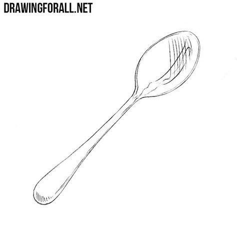 Spoon Sketch, Fork Drawing, Spoon Tattoo, Spoon Drawing, Pencil Shading, Minimalist Tattoos, Continuous Line Drawing, Stick And Poke, Pencil Art Drawings