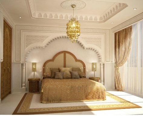 Arabic Interior Design, Ideas Room Decor, Beauty Bedroom, Chic Bedroom Design, Bedroom Decoration Ideas, Indian Room Decor, Moroccan Bedroom, Moroccan Interiors, Idea Room