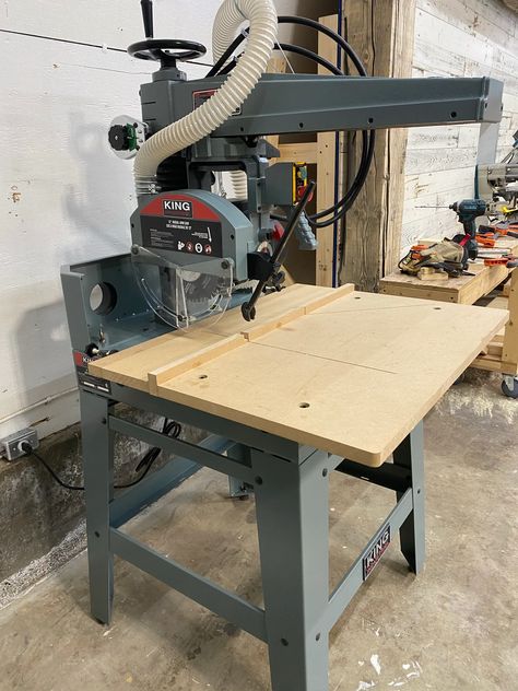 Why Radial Arm Saws are the not dinosaur you remember – The Dusty Lumber Co. Dusty Lumber Co, Radial Arm Saw Table, Radial Saw, Woodshop Projects, Saw Stand, Radial Arm Saw, Shop Class, Rockler Woodworking, Shop Organization