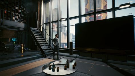 Cyberpunk Loft Apartment, Cyberpunk Apartment, Alien House, Loft Penthouse, Agent 47, Concept Ships, Industrial Loft, Loft Apartment, Personal Space