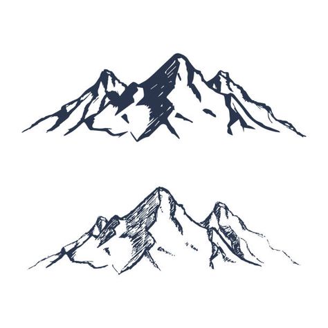 European Alps Illustrations, Royalty-Free Vector Graphics & Clip Art - iStock Moutain Tattoos, Mountains Drawing, Mountain Images, Designer Branding, Mountain Drawing, Mountain Illustration, Illustration Logo, Mountain Tattoo, 1 Tattoo