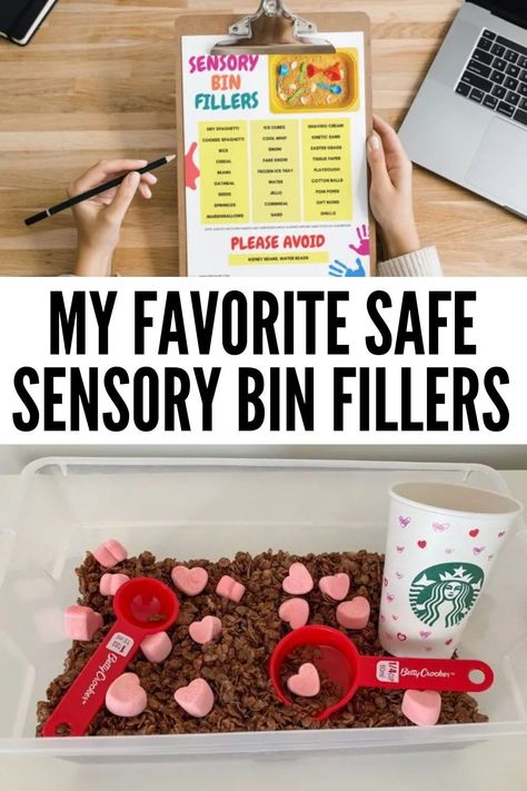 Do you love creating sensory bins for your special education students? Are you worried about the safety of the fillers you are using in your sensory bins? Today, I am sharing my top tips for creating sensory bins with safe sensory bin fillers. These are great for holiday sensory bins, math sensory bins, literacy sensory bins and more. Editable Sensory Bin, Less Mess Sensory Bin, Sped Sensory Bins, Diy Sensory Bins For Preschool, All About Me Sensory Bin, Dollar Store Sensory Bins, Edible Sensory Bins, Easy Sensory Bins, Sensory Bins For Preschool