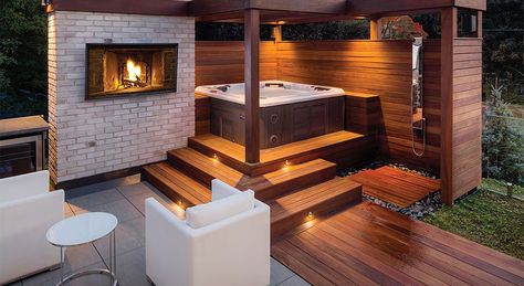 Hot Tubs, Swim Spas, Pools, Saunas, Steam Rooms | Anasa Whirlpool Deck, Hot Tub Landscaping, Deck Piscina, Hot Tub Designs, Hot Tub Patio, Outdoor Hot Tub, Hot Tub Gazebo, Hot Tub Deck, Hot Tub Backyard