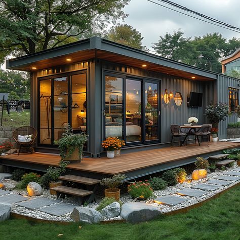 Ideal locations for container homes: urban vs. rural. Choosing the best setting depends on sustainability, affordability, and aesthetics, as these homes gain popularity. Small Shipping Container Homes, Container Home Exterior, Shipping Container Home Interior, Container Community, Resort Bungalow, Tiny Container House, Prefab Container Homes, Shipping Container Home Designs, Storage Container Homes