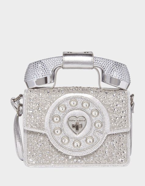 Best Sellers – Betsey Johnson Million Stars, Novelty Purses, Retro Phone, Unique Purses, Wearable Tech, Betsey Johnson Bags, Phone Purse, Betsy Johnson, Silver Rhinestone