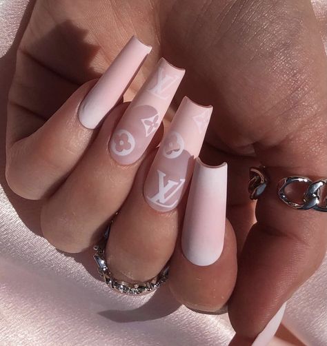 Elegant French Tip Nails, French Tip Coffin Nails, French Tip Coffin, Ballerina Acrylic Nails, Fake Nails Designs, Rose Gold Nails, Coffin Shape Nails, Exotic Nails, Nails 2021