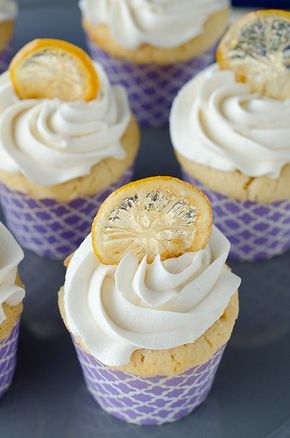 Lemon Cupcakes with Candied Lemon Chips by Seeded at the Table, via Flickr Lemon Chips, Cupcakes With Frosting, Lemon Water Health Benefits, Deco Cupcake, Boil Lemons, Lemon Cupcake, Lemon Juice Benefits, Candied Lemon Peel, Hot Lemon Water