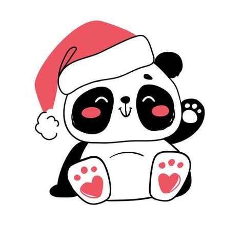 Panda Christmas Cards, Cute Panda Drawing, Panda Card, Christmas Ornament Template, Panda Drawing, Cartoons Dancing, Calligraphy I, Banner Drawing, Cute Polar Bear