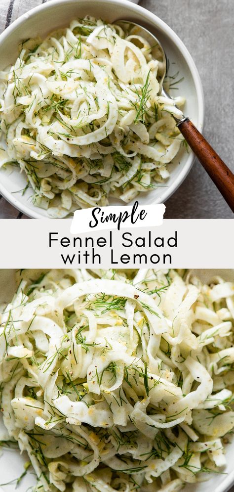 Braised Dishes, Fennel Recipes, Salad With Lemon, Fennel Salad, Salad Side Dishes, Lemon Recipes, 3 Ingredient, Grilled Meat, Healthy Salad Recipes