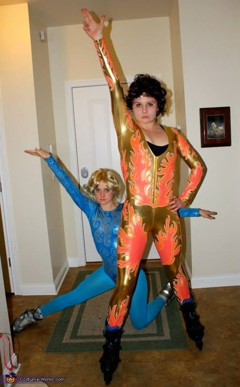 Genevieve: My friend Anna and I dressed up as Chazz Michael Michaels and Jimmy MacElory for Halloween this year. We love the movie Blades of Glory and decided to focus on... Blades Of Glory Costume, Fire And Ice Costume, Best Halloween Costumes For Couples, Last Minute Couples Costumes, Ice Costume, Funny Fire, Blades Of Glory, Costumes For Couples, Costumes College