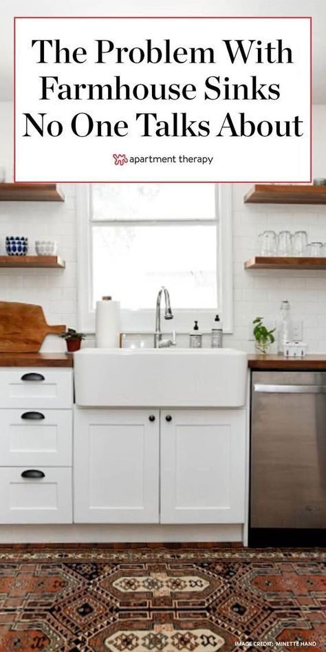 Clean Farmhouse Kitchen, Tiny Kitchen Ideas Farmhouse, Apron Sink Cabinet, Farmhouse Kitchen Storage Cabinets, Tiny Farmhouse Kitchen, Clean Farmhouse Style, Farmhouse Kitchen With White Cabinets, Farm Kitchen Ideas, Apron Sinks